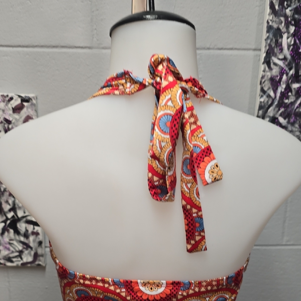 Vibrant Halter Top with Drawstring - Picture 6 of 8